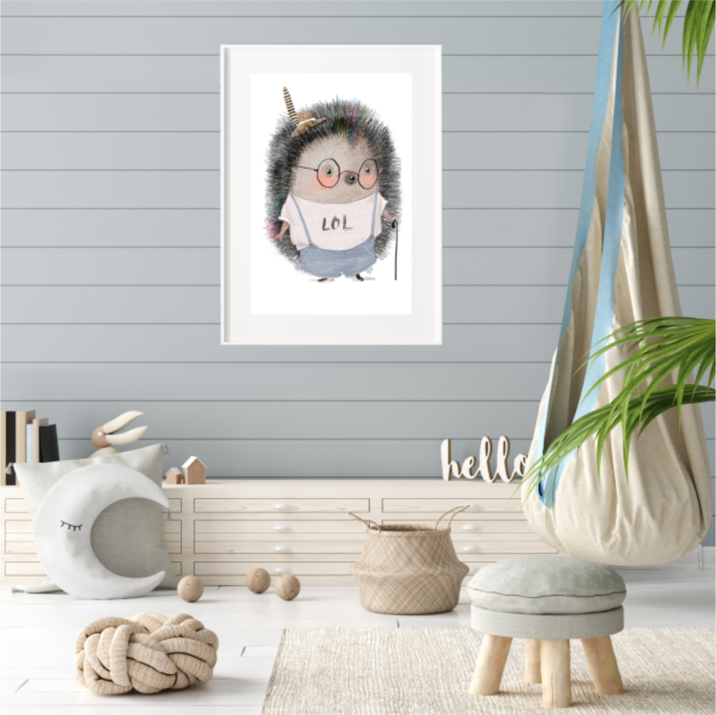 Plakat Jeżyk w Ogrodniczkach 30x40 cm - ForWalls.eu