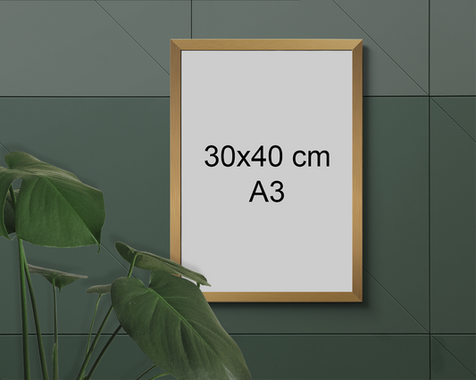 Ramka Drewniana A3, 30x40 cm Złota ForWalls.eu