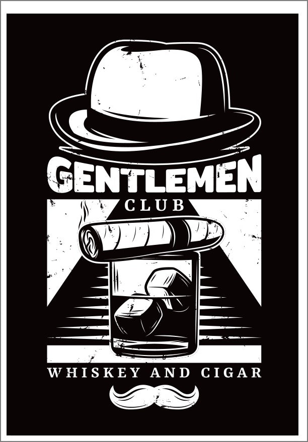 Plakat Gentlemen Club Whiskey and Cigar ForWalls.eu