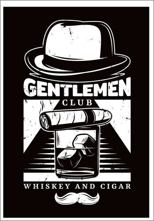 Plakat Gentlemen Club Whiskey and Cigar ForWalls.eu