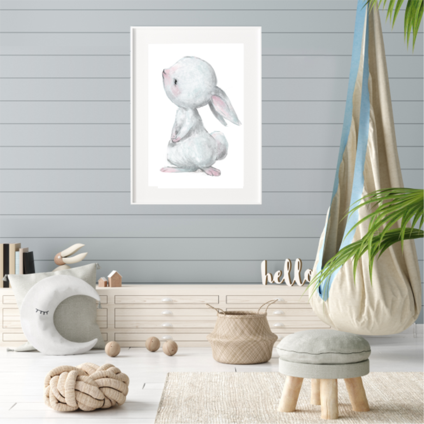 Plakat Króliczek Siedzący z Profilu 30x40 cm ForWalls.eu