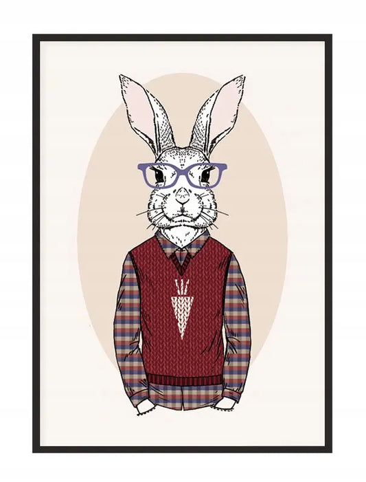 Plakat Królik Hipster 33x43 cm ForWalls.eu