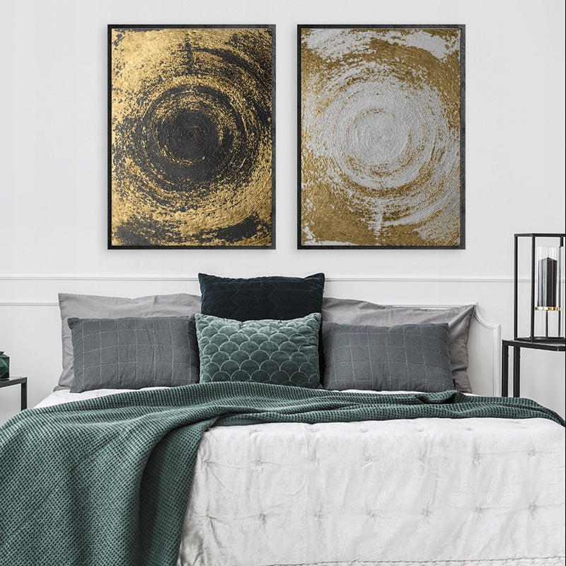 Plakaty Złote Okręgi Dyptyk 33x43cm ForWalls.eu