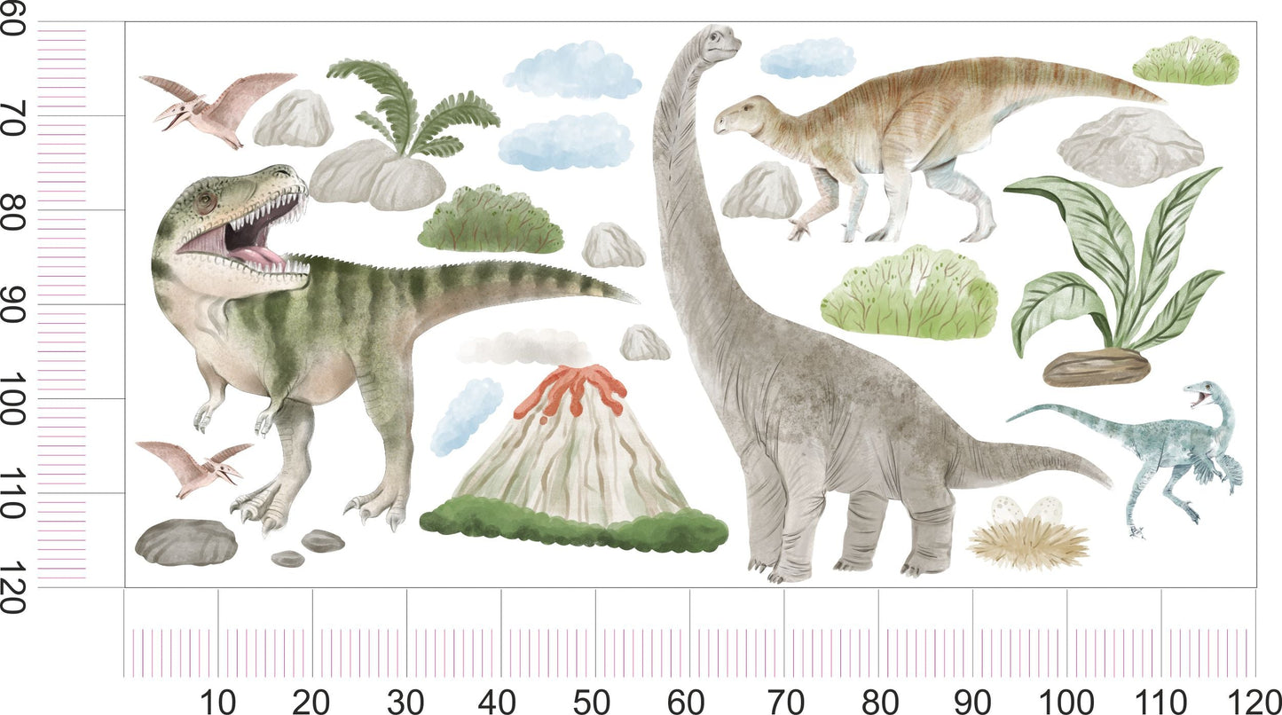 Naklejki dla dzieci na ścianę dla chłopca dinozaury wulkan ForWalls.eu