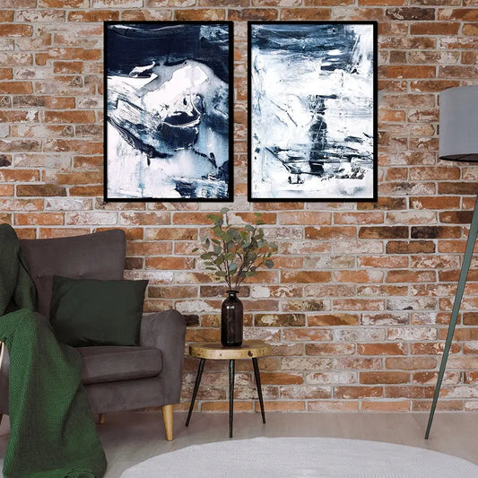 Plakaty Abstrakcja Black & White Dyptyk 53x73cm - ForWalls.eu
