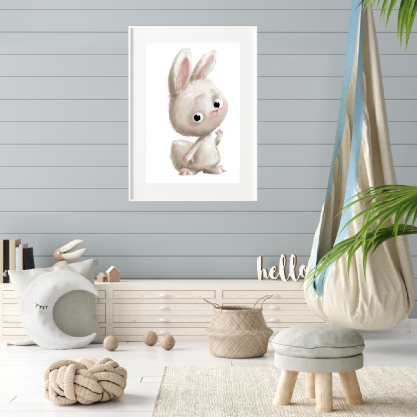 Plakat Króliczek Machający Łapką 30x40 cm - ForWalls.eu