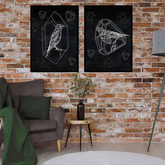 Plakaty Ptaki Szkic Dyptyk 33x43cm ForWalls.eu