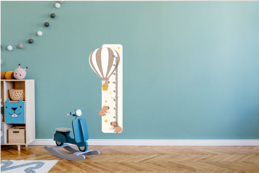 Naklejka na ścianę Miarka wzrostu dla dzieci Kapibara Balon Pastelowa ForWalls.eu