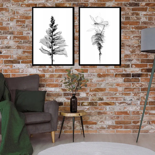 Plakaty Kwiaty Czarne Dyptyk 33x73cm - ForWalls.eu