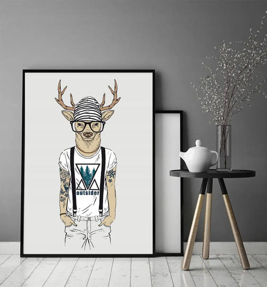 Plakat Jeleń Hipster 33x43 cm ForWalls.eu
