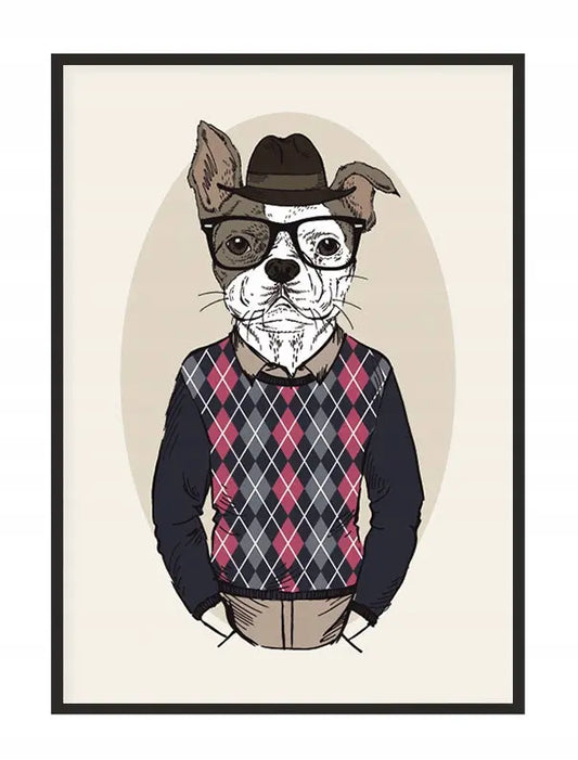 Plakat Pies Hipster 33x43 cm ForWalls.eu