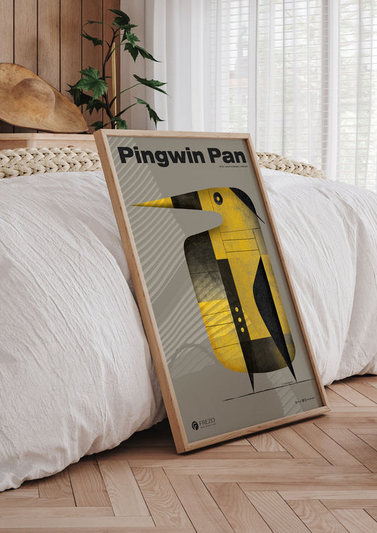 Mid Century Modern Penguin Poster - Heritage Art Print - Vintage Style Wall Decor - Polish Design - Penguin Pan No. 021 - No AI