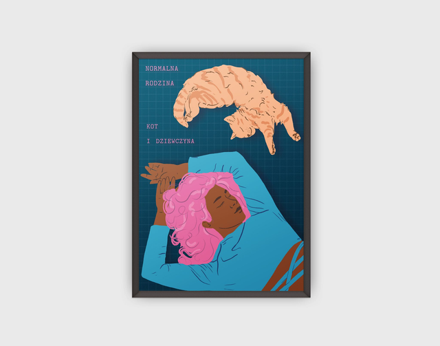 Plakat "Kot i Dziewczyna"