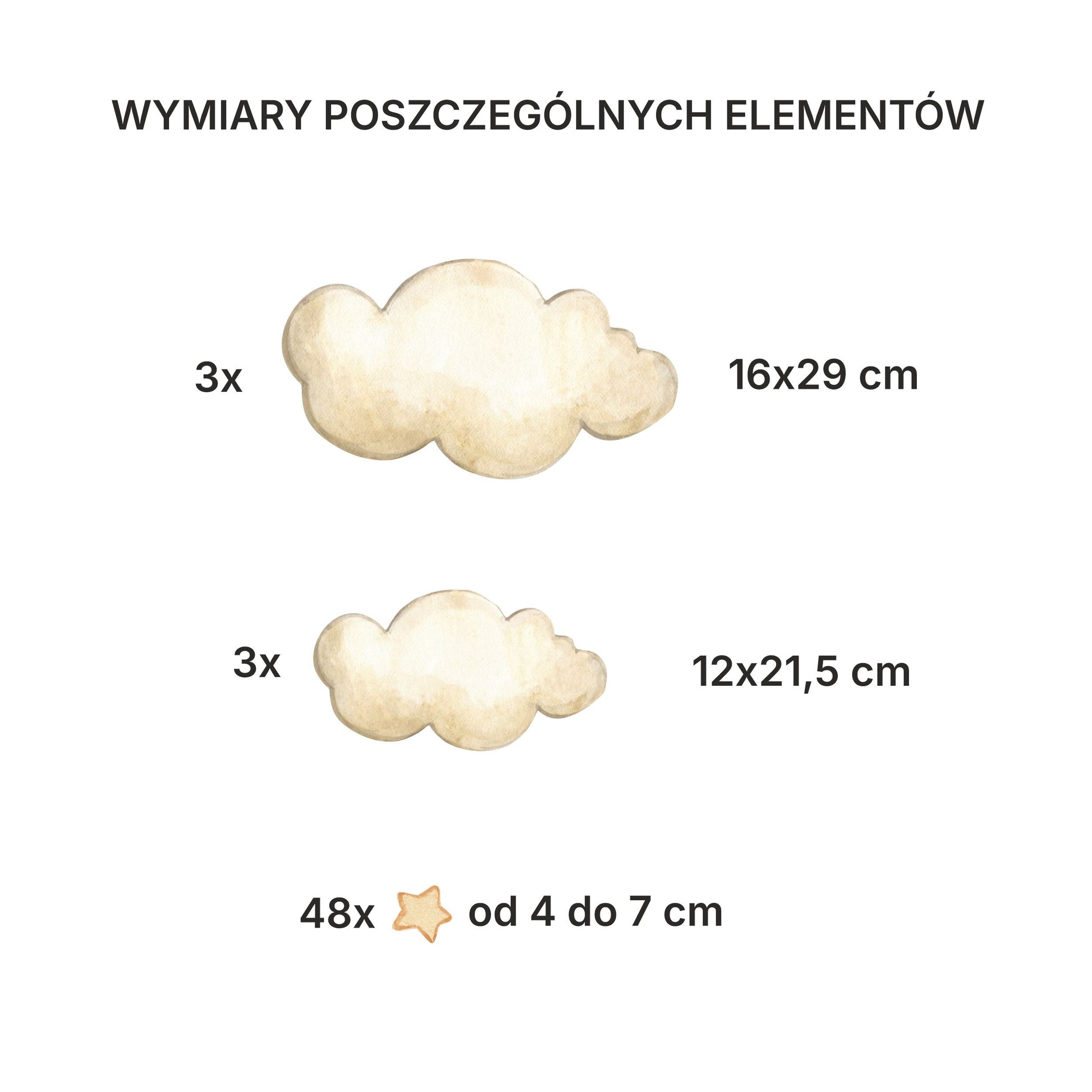 Naklejki dla dzieci Beżowe Chumrki Gwiazdki Pokój dziecka Boho Ozdoba Dekor  ForWalls.eu