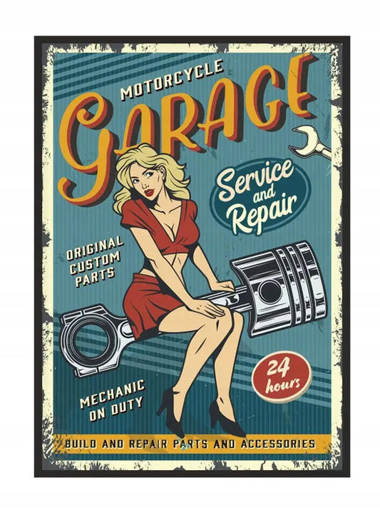 Plakat Garaż Pinup 33x43 cm  ForWalls.eu