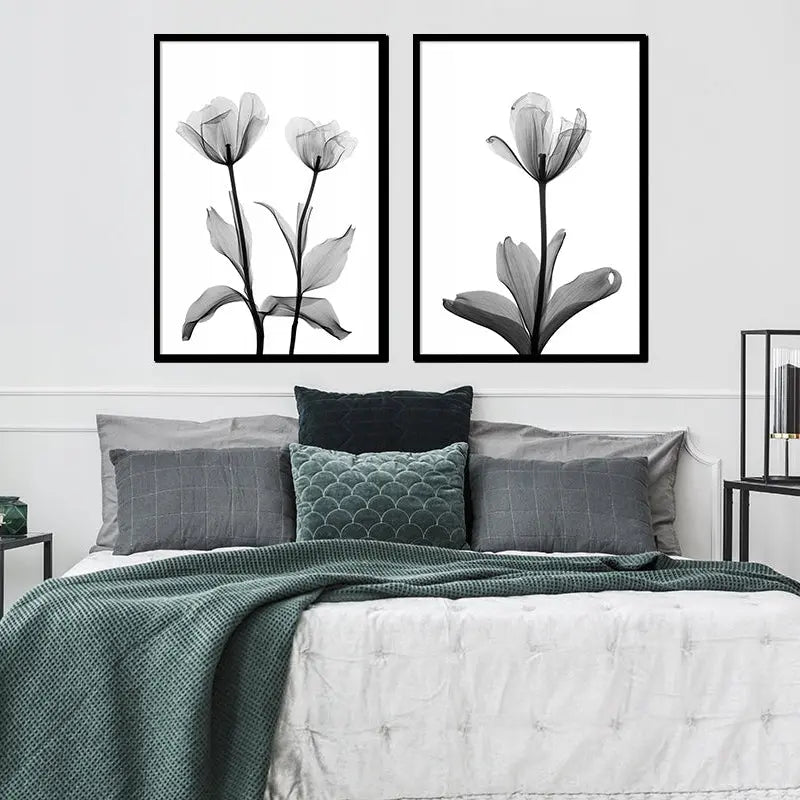 Plakaty Czarne Kwiaty Dyptyk 53x73cm - ForWalls.eu