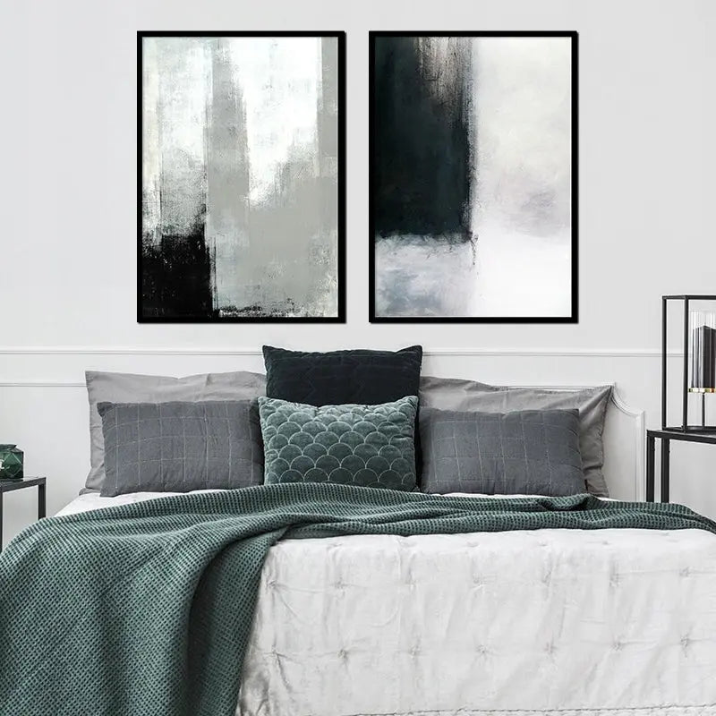 Plakaty Abstrakcja Czarno-biała Dyptyk 53x73cm - ForWalls.eu