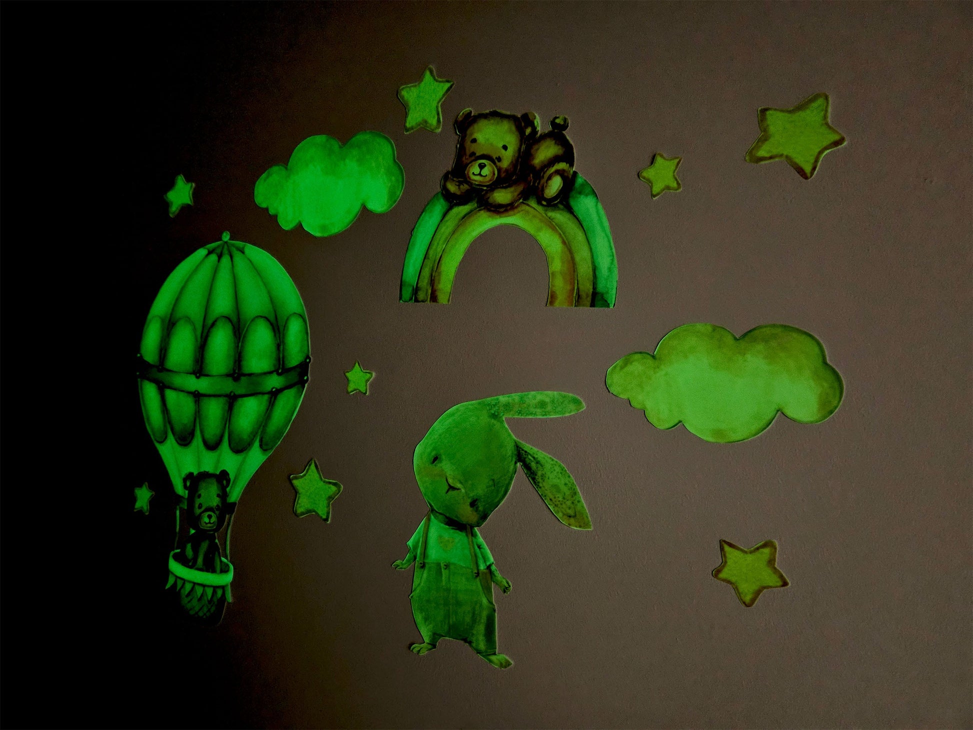 Naklejki ŚWIECĄCE w nocy Naklejki fluorescencyjne do pokoju dziecka 30x60  ForWalls.eu