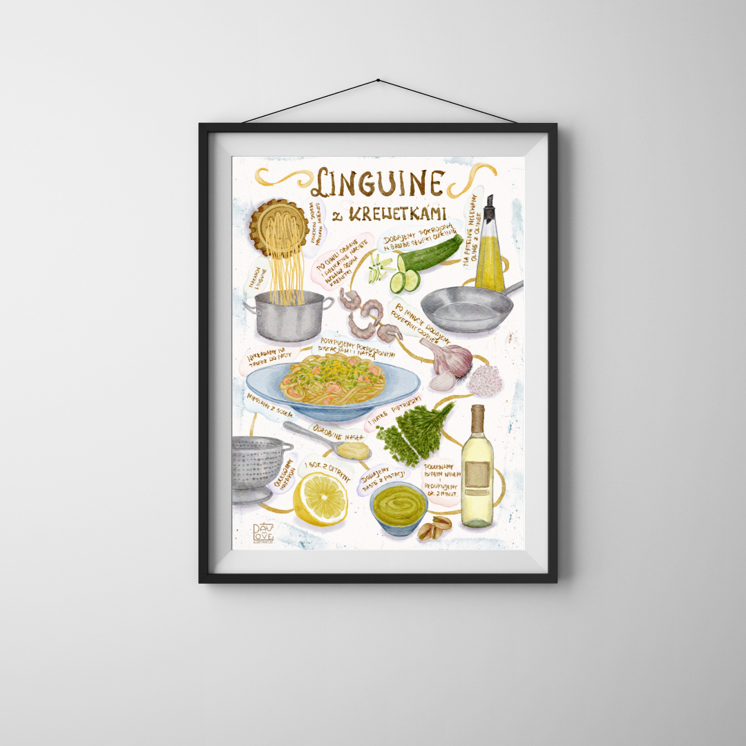 Plakat Linguine z krewetkami  ForWalls.eu