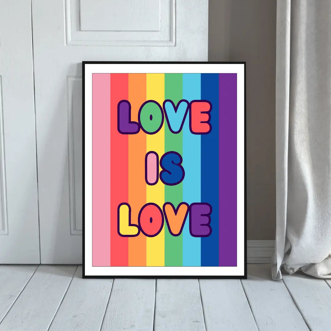 Plakat Love is Love (Rainbow Stripes) - ForWalls.eu