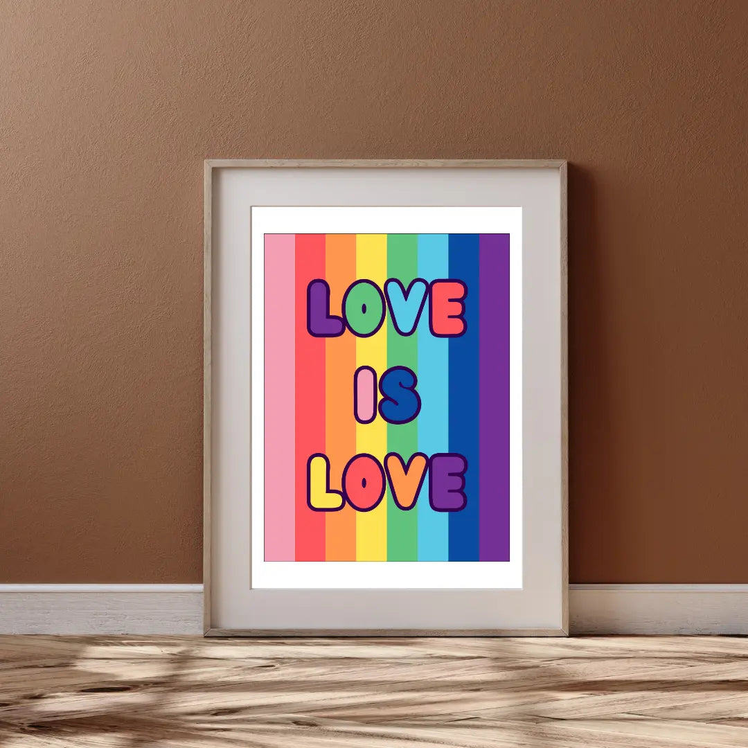 Plakat Love is Love (Rainbow Stripes) - ForWalls.eu