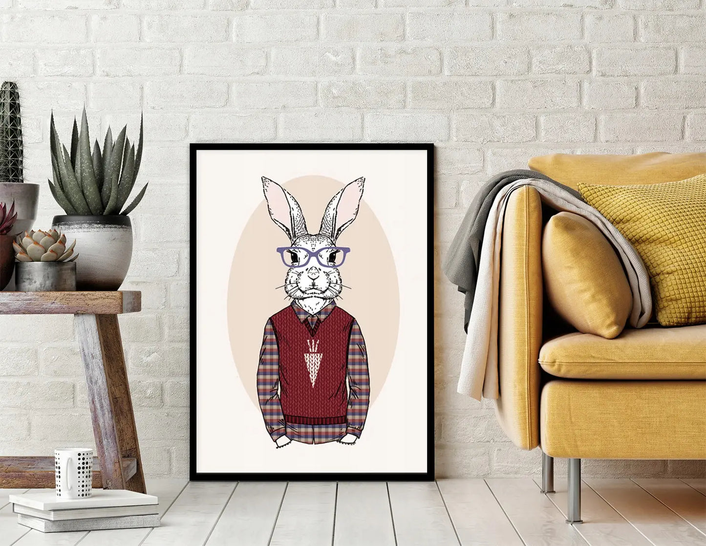 Plakat Królik Hipster 33x43 cm  ForWalls.eu