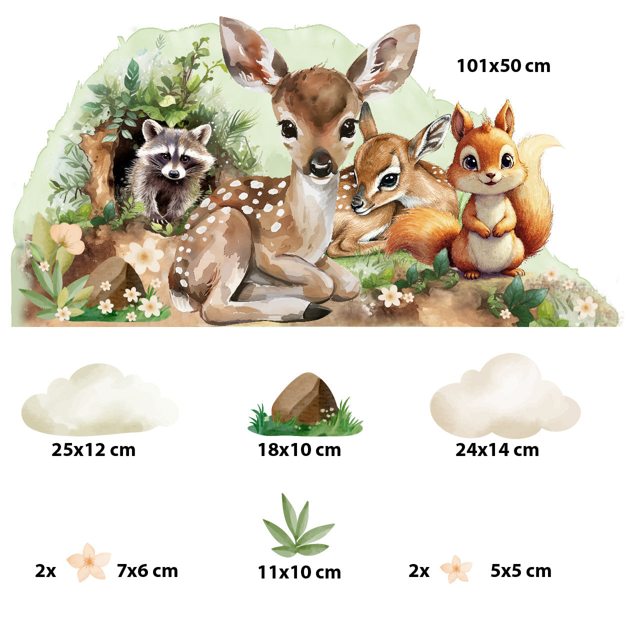Naklejki na ścianę dziecięce Zwierzęta Boho Naklejka dla dziecka  ForWalls.eu