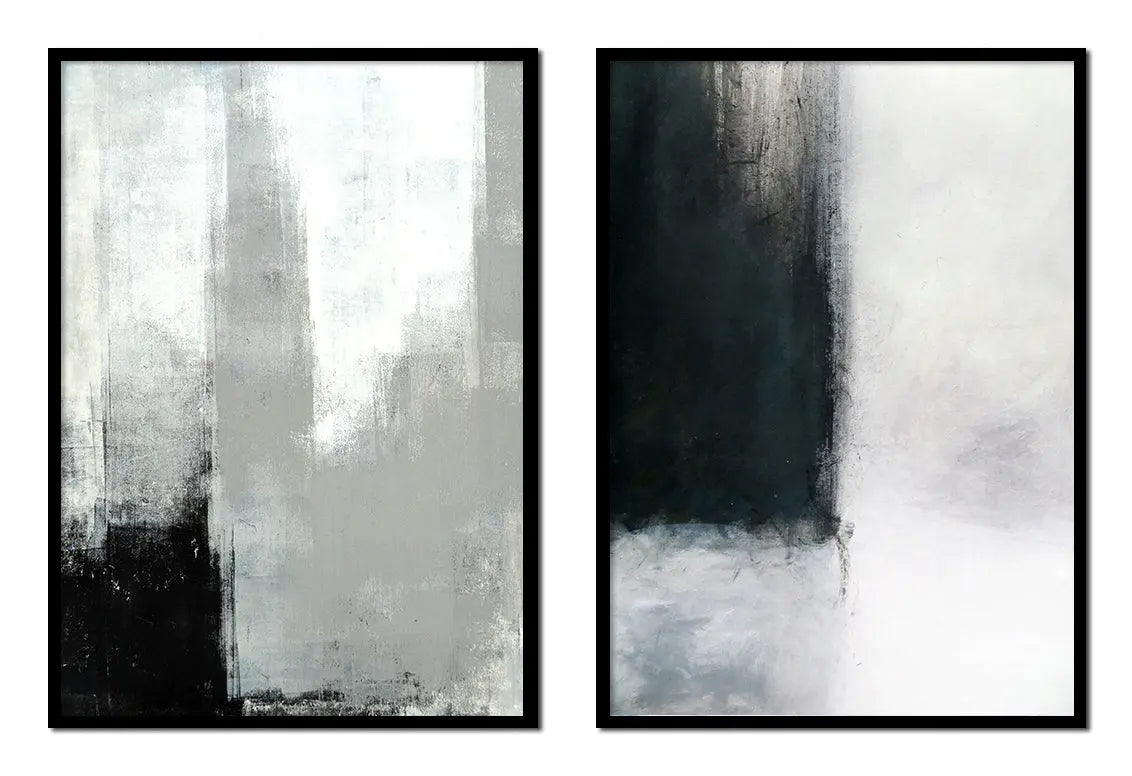 Plakaty Abstrakcja Czarno-biała Dyptyk 53x73cm - ForWalls.eu