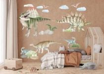 Naklejki na ścianę dla chłopca Dinozaury dla dzieci GRATIS Kontakt Włącznik  ForWalls.eu