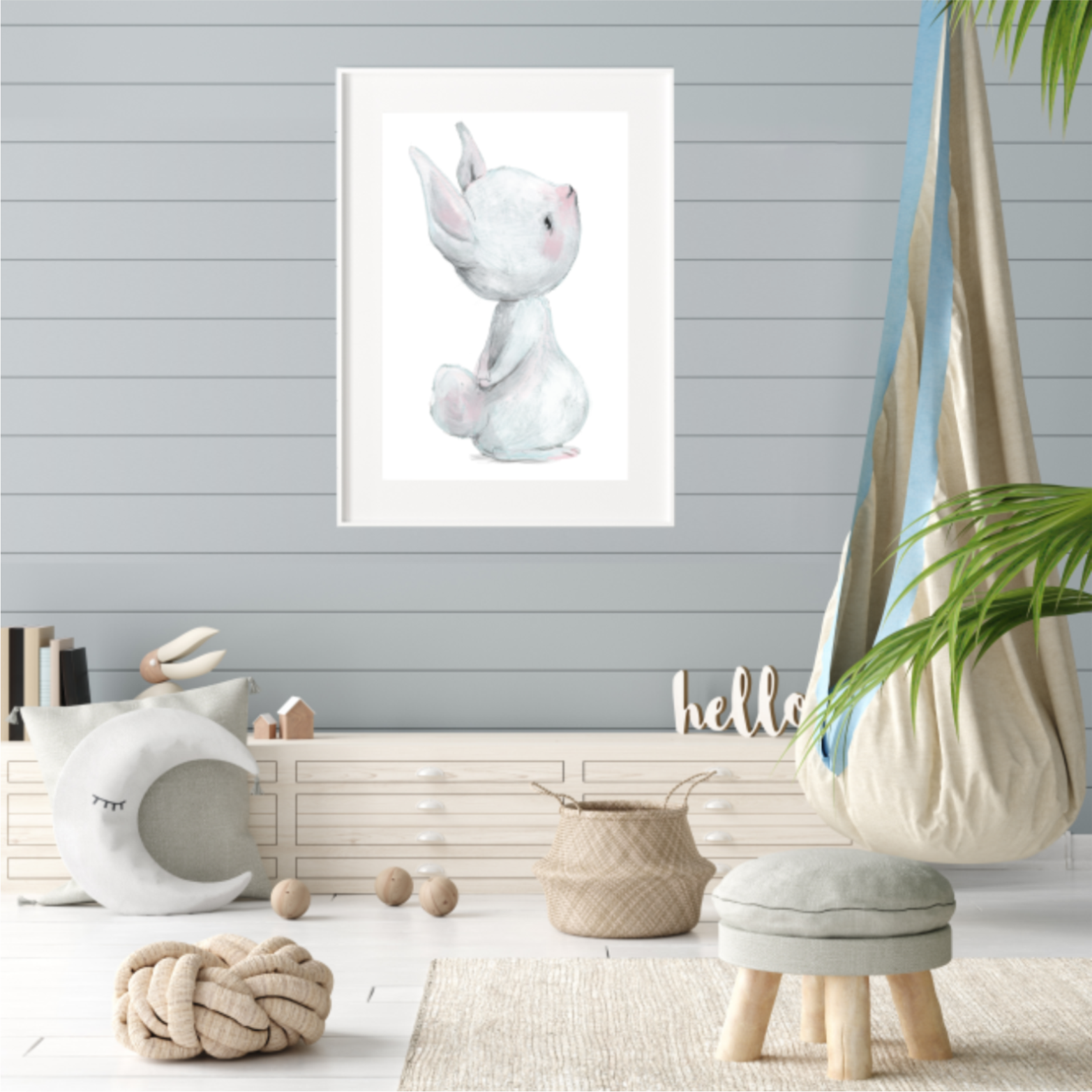 Plakat Króliczek Patrzący w Górę 30x40 cm  ForWalls.eu