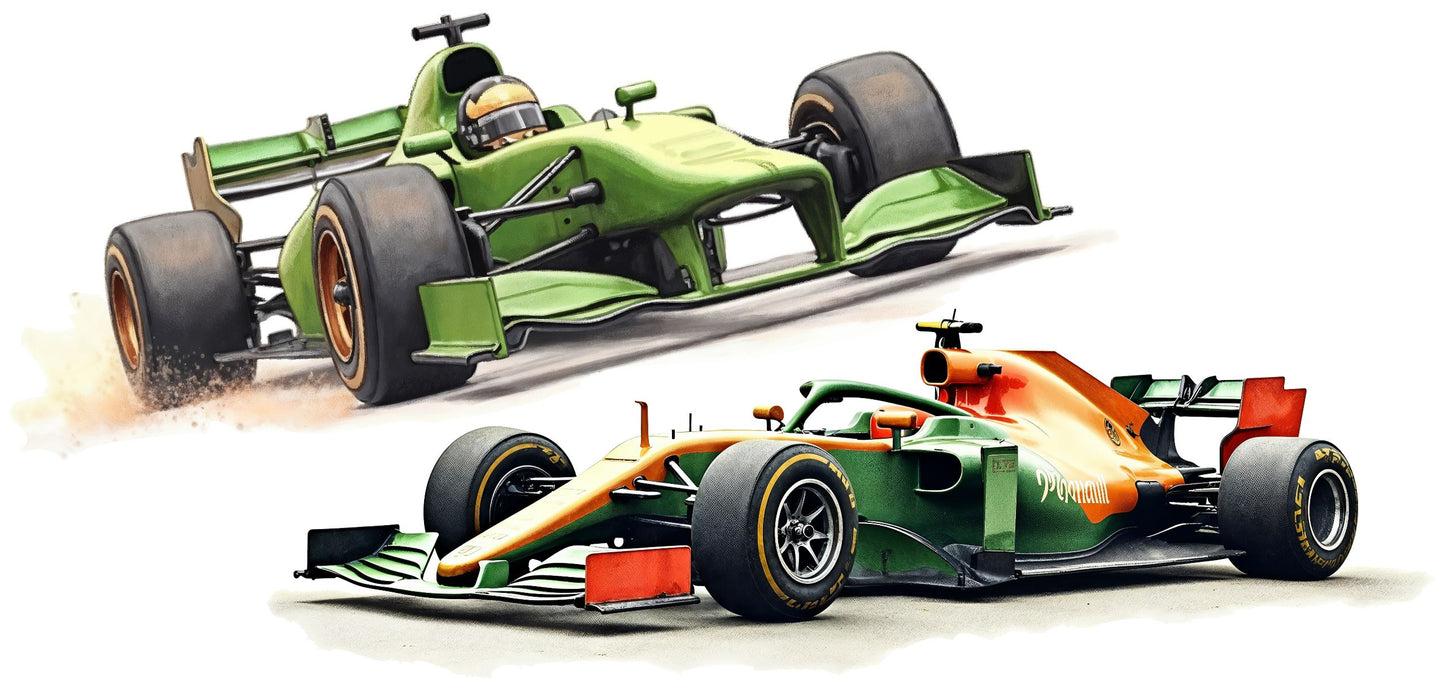 Duże Naklejki na ścianę do pokoju chłopca dla nastolatka Auta F1 Wyścig XL