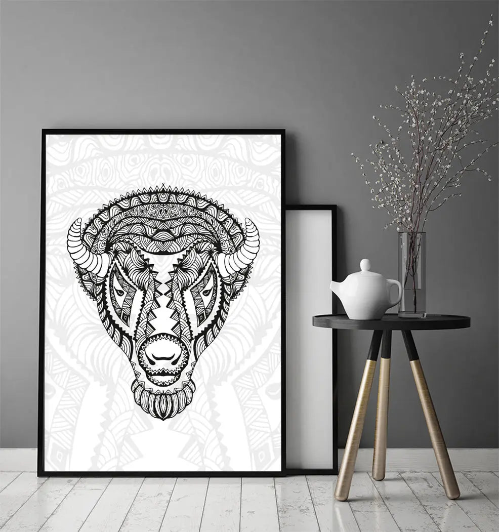 Plakat Tribal Bawół 33x43 cm - ForWalls.eu