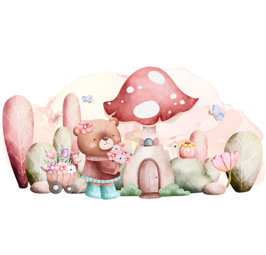Różowe Naklejki ścienne dzieci do pokoju żłobka dla malucha dziewczynki