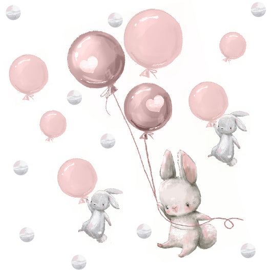 Dekoracyjne naklejki dla dzieci dziecięce do pokoju na ścianę Różowe balony