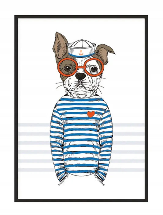 Plakat Pies Hipster 33x43 cm  ForWalls.eu