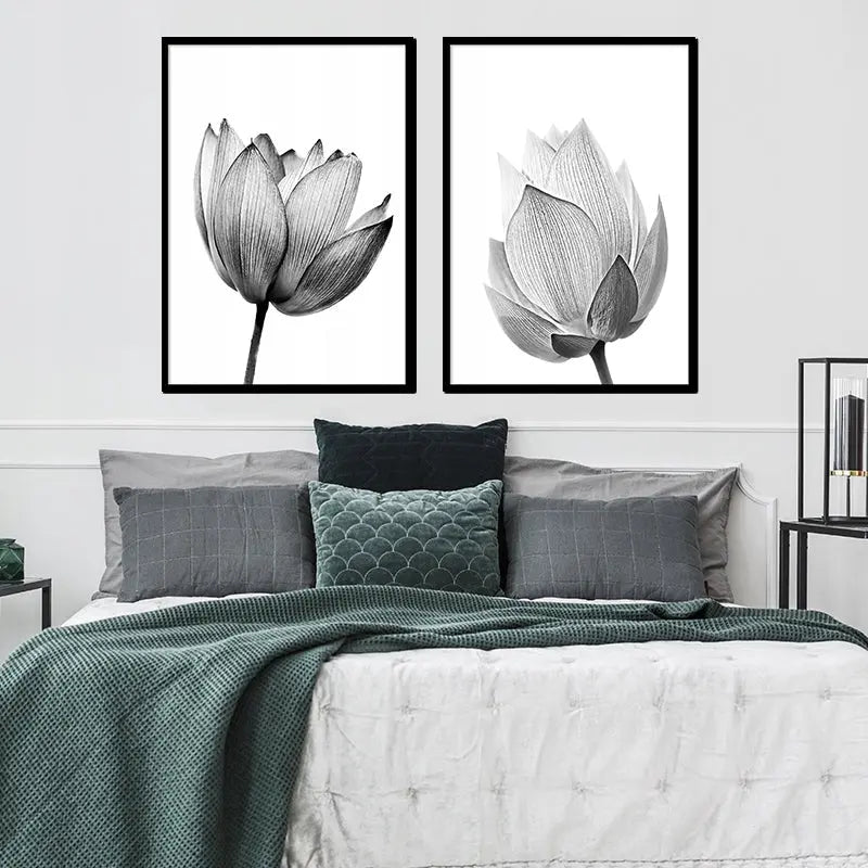 Plakaty Szkic Kwiaty Dyptyk 53x73cm - ForWalls.eu