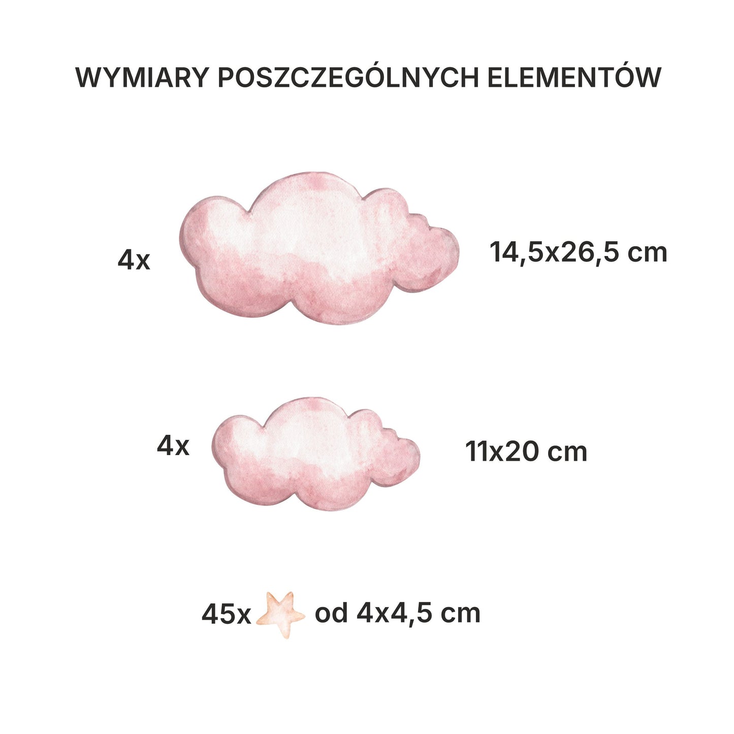 Naklejki na ścianę dla dziewczynki Różowe Chumrki Dekoracje Pokój dziecka  ForWalls.eu