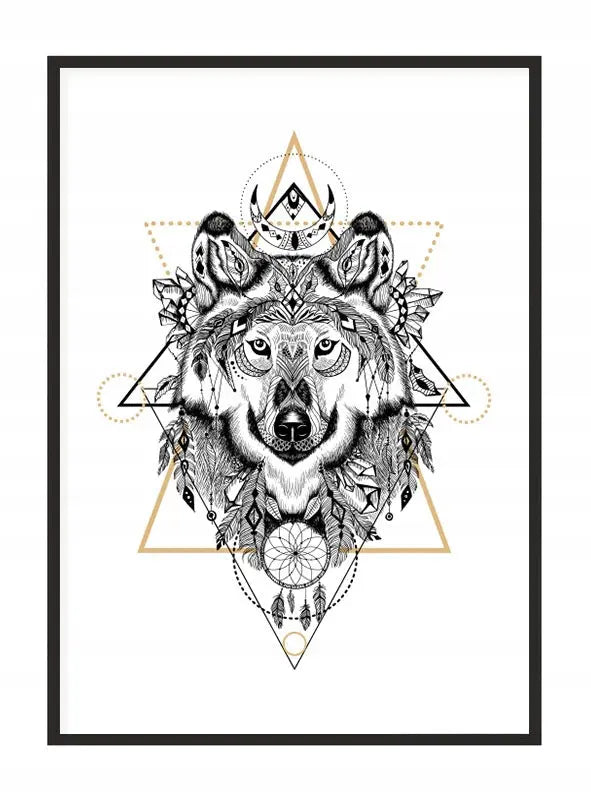 Plakat Tribal Wilk 33x43 cm - ForWalls.eu