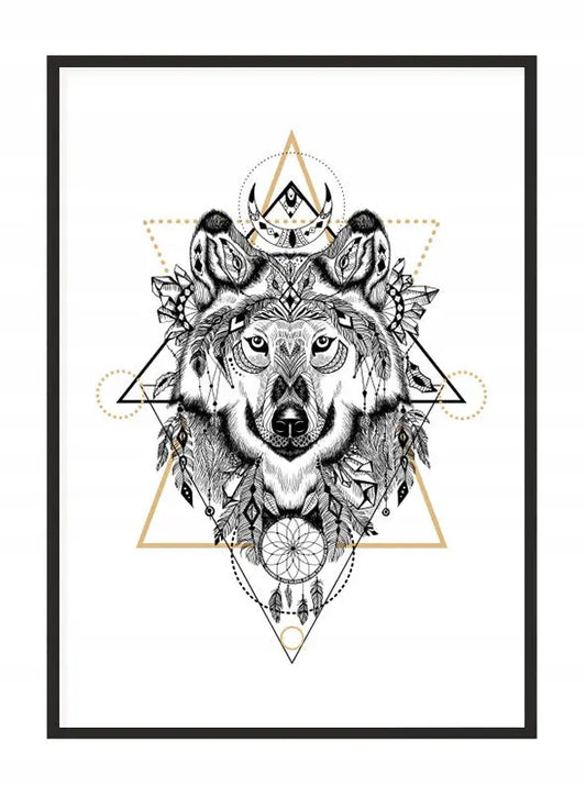Plakat Tribal Wilk 33x43 cm - ForWalls.eu