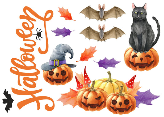 Naklejka dwustronna na okno Halloween Naklejki Wielorazowe na szybę Ozdobne
