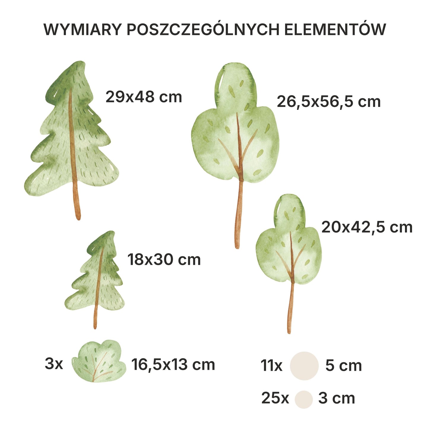 Naklejki ścienne dla dzieci Ozdoby do Pokoju dziecka niemowlaka Las Drzewa  ForWalls.eu