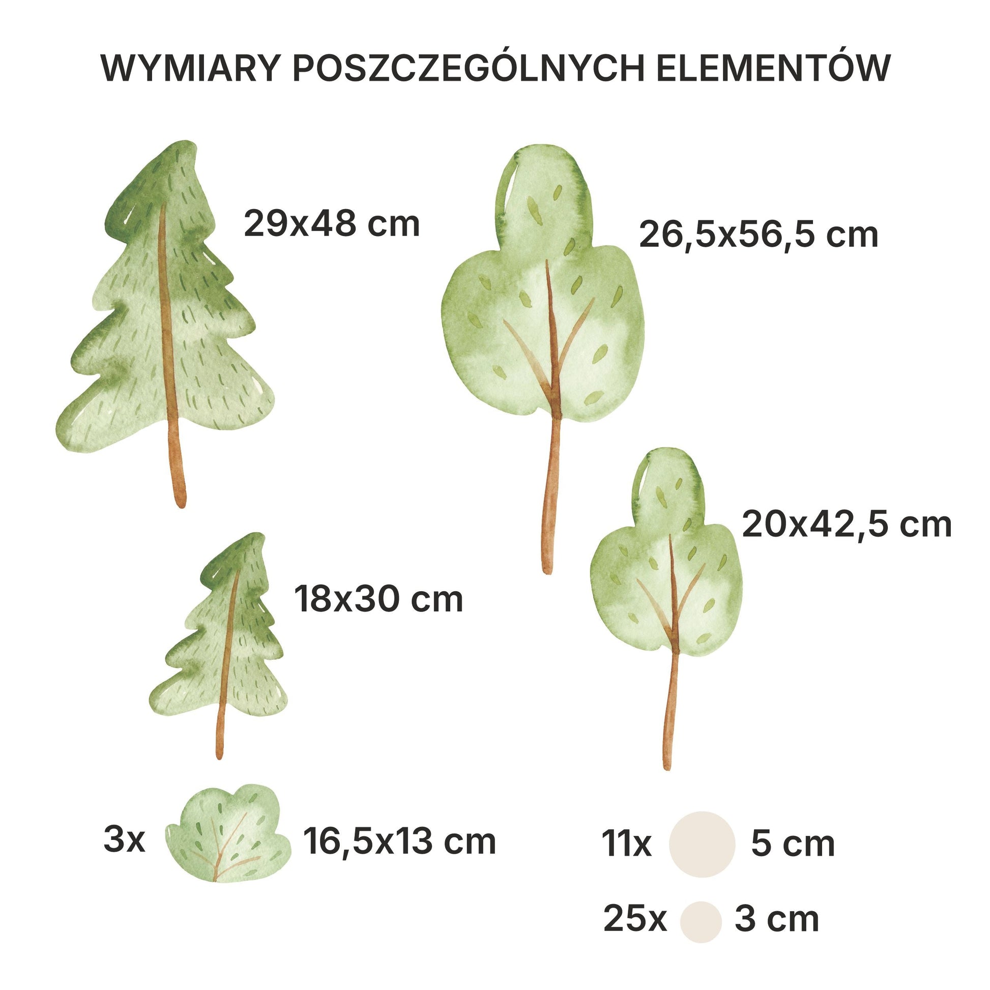 Naklejki ścienne dla dzieci Ozdoby do Pokoju dziecka niemowlaka Las Drzewa  ForWalls.eu