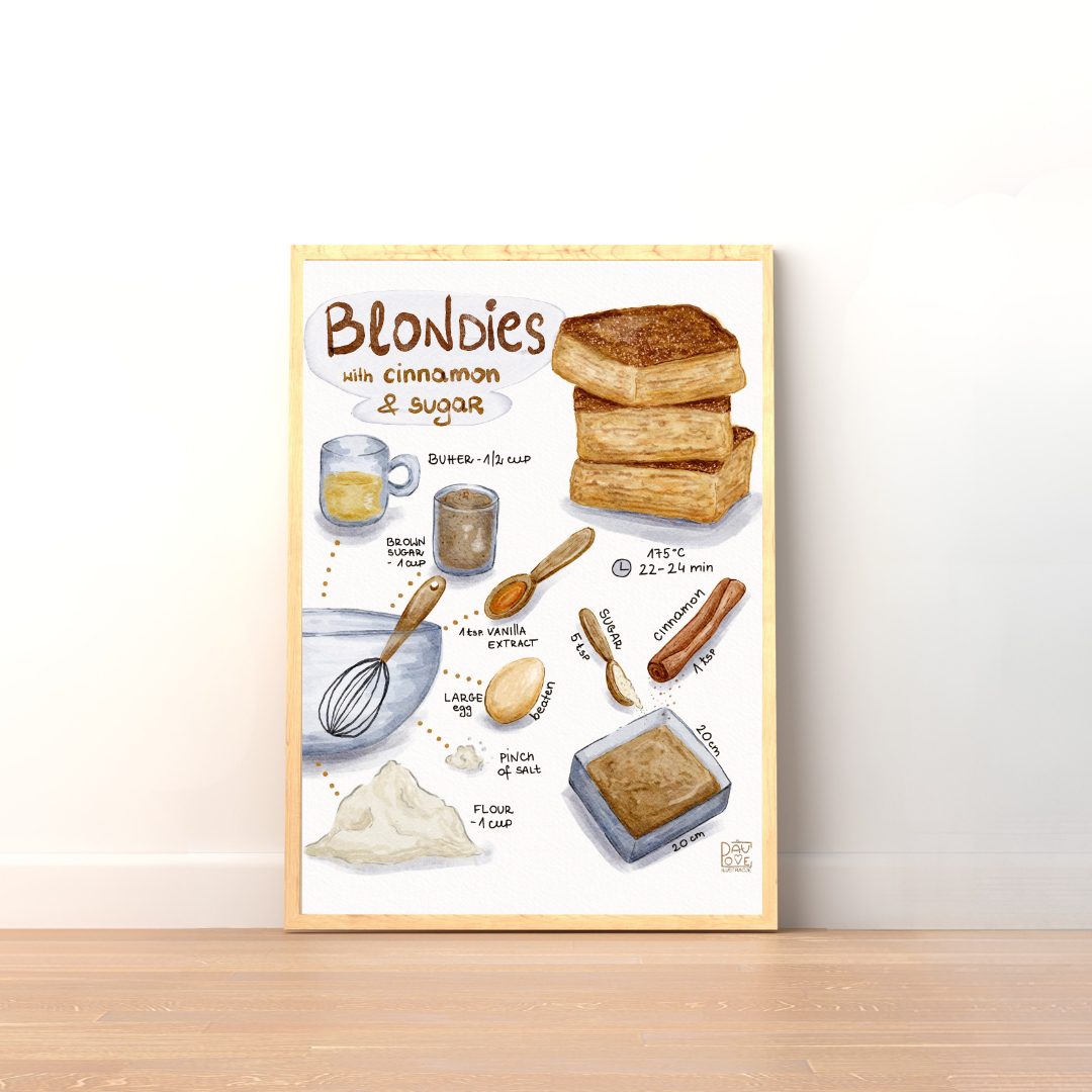 Plakat Ciasto Blondies  ForWalls.eu