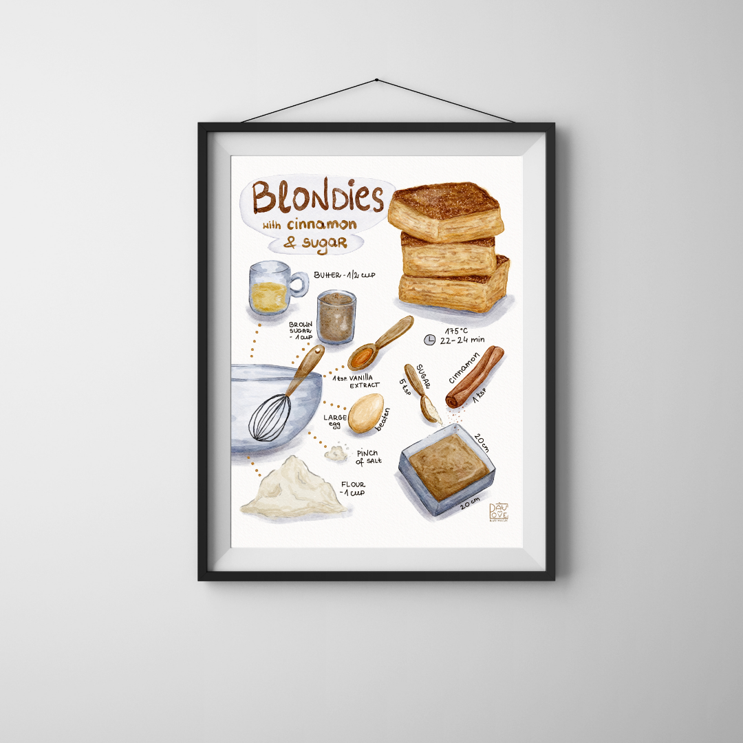Plakat Ciasto Blondies  ForWalls.eu