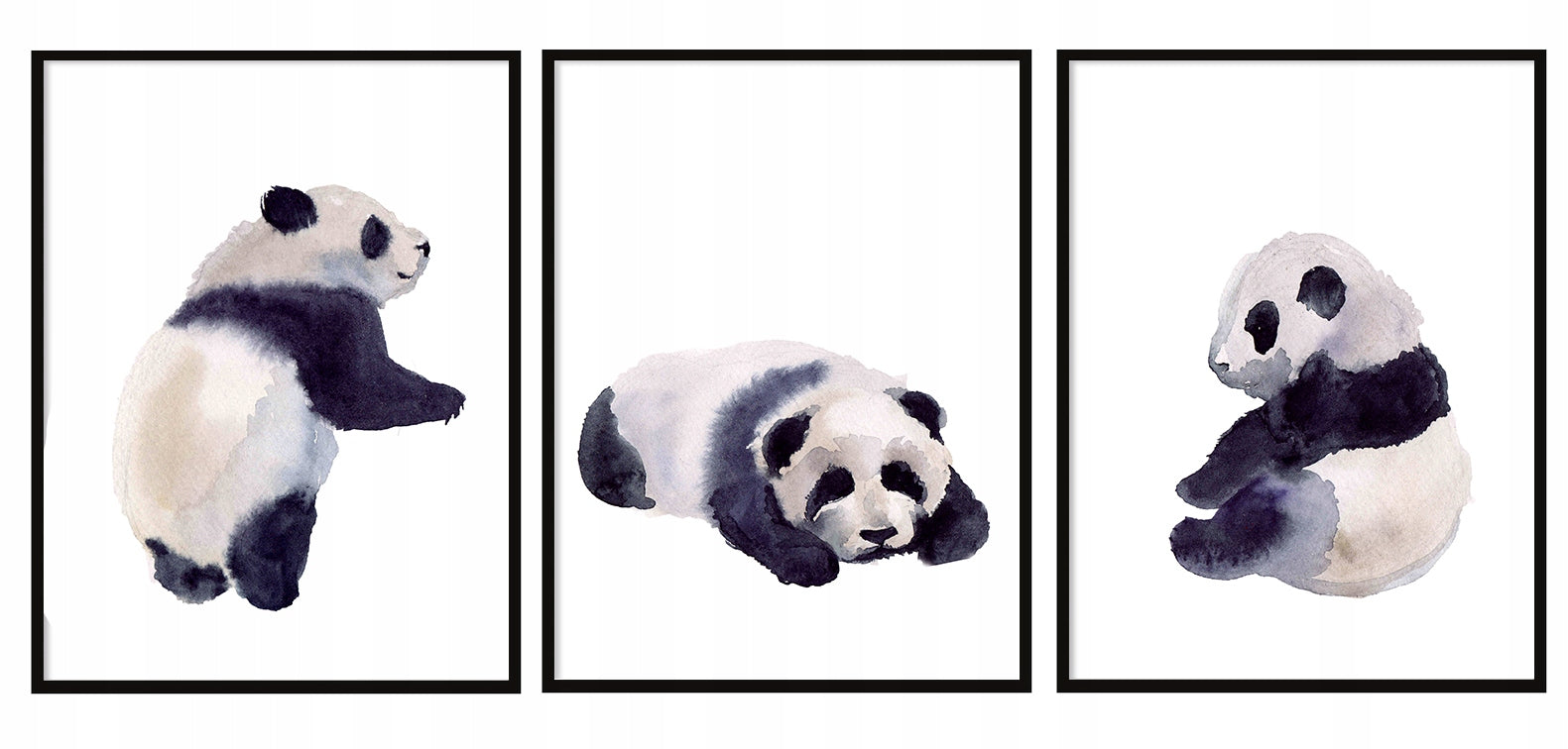Plakaty Panda Pandy Tryptyk 33x43cm  ForWalls.eu