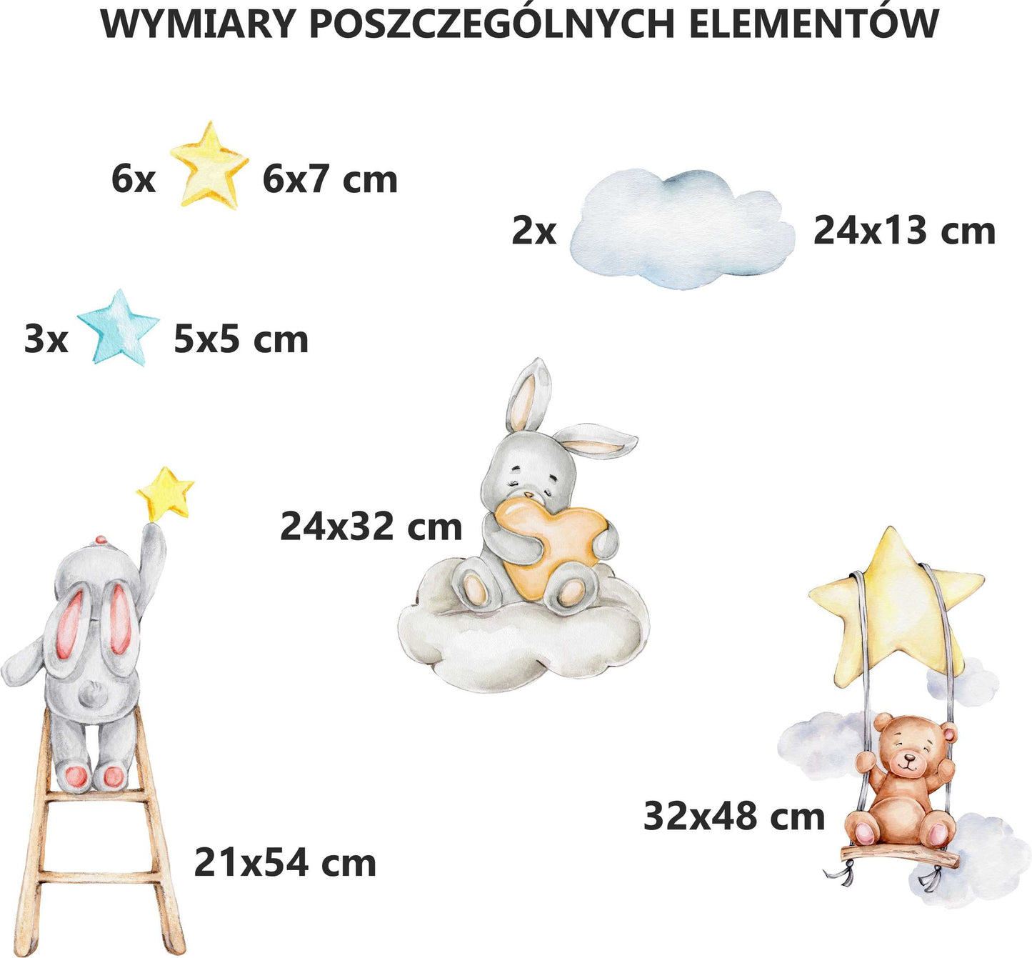 Dziecięce Naklejki na ścianę Pastelowe dekoracje do pokoju niemowlaka  ForWalls.eu