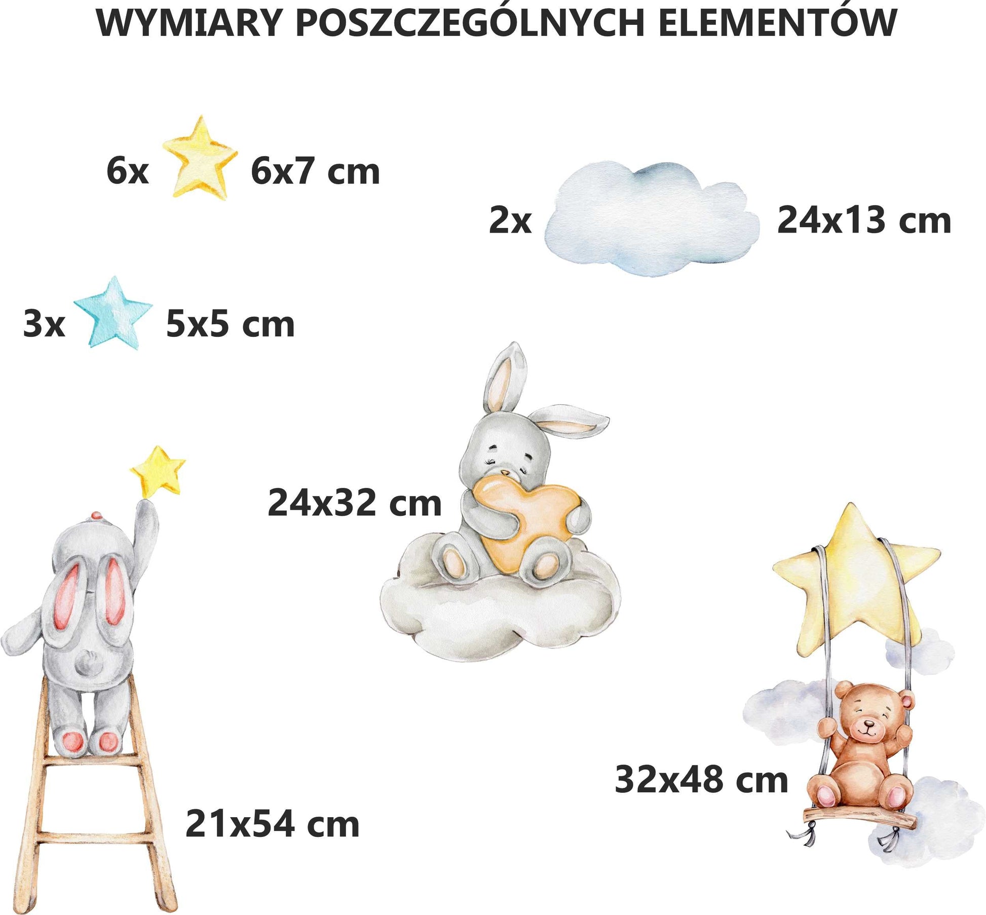Dziecięce Naklejki na ścianę Pastelowe dekoracje do pokoju niemowlaka  ForWalls.eu