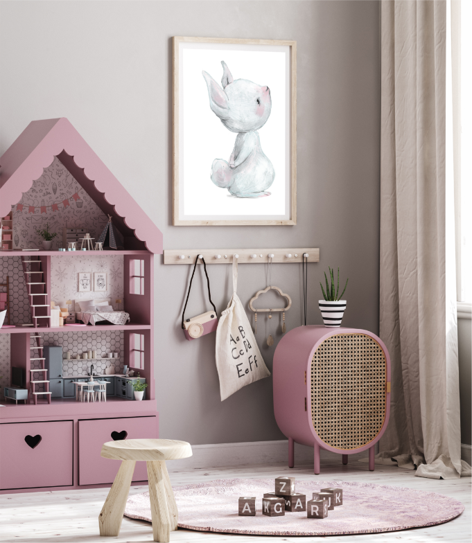 Plakat Króliczek Patrzący w Górę 30x40 cm  ForWalls.eu