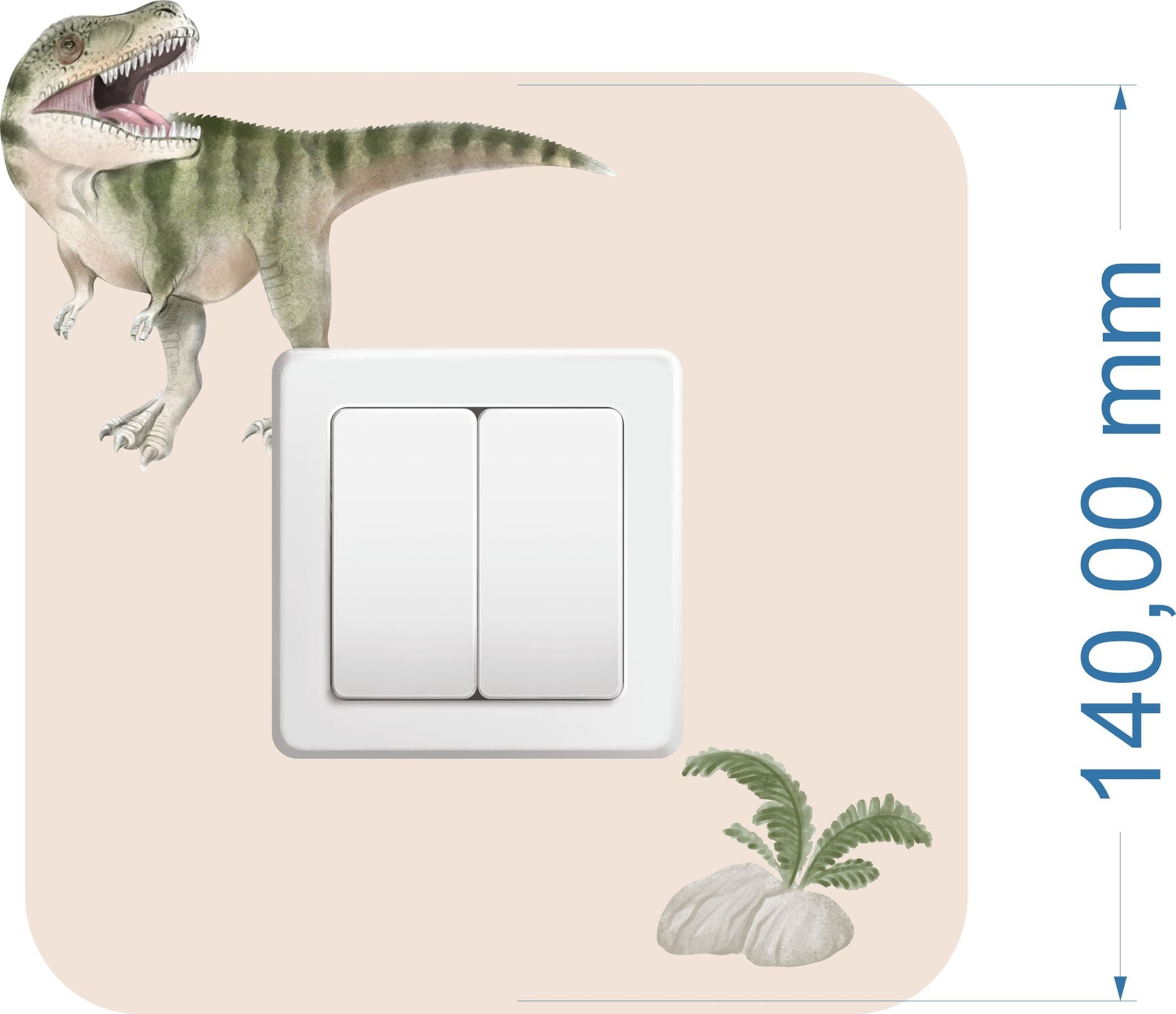 Naklejki na ścianę dla chłopca Dinozaury dla dzieci GRATIS Kontakt Włącznik  ForWalls.eu