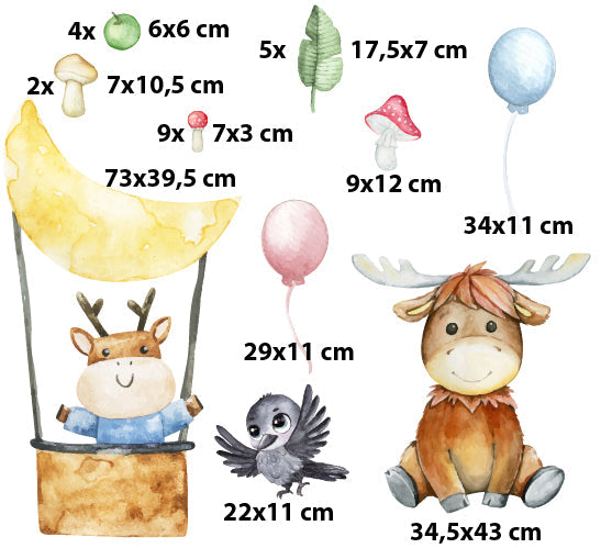 Naklejki ścienne pastelowa ozdoba na meble ścianę dla dzieci 50x100  ForWalls.eu